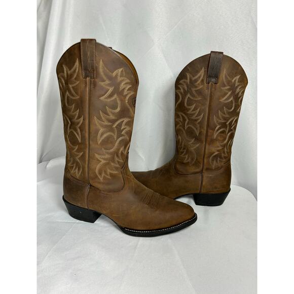Ariat Heritage Style Brown Leather Western Cowboy Boots Mens Sz 11.5 EE - Picture 3 of 9
